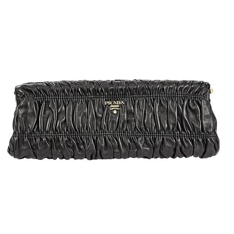 prada ruched leather clutch|Prada clutch.